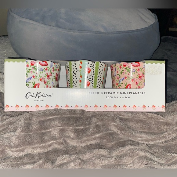 Spring Birds Floral Set of 3 Mini Planters Garden Summer Festive Cute Flowers - Picture 2 of 6